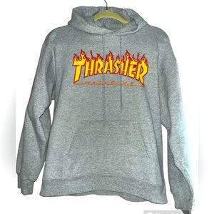 Vintage 00s Thrasher magazine, Skateboarding Hoodie Flame Design small